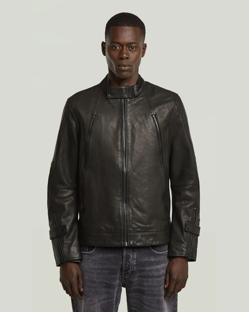 G-STAR RAW Biker Leather Jacke - Schwarz - Herren Schwarz
