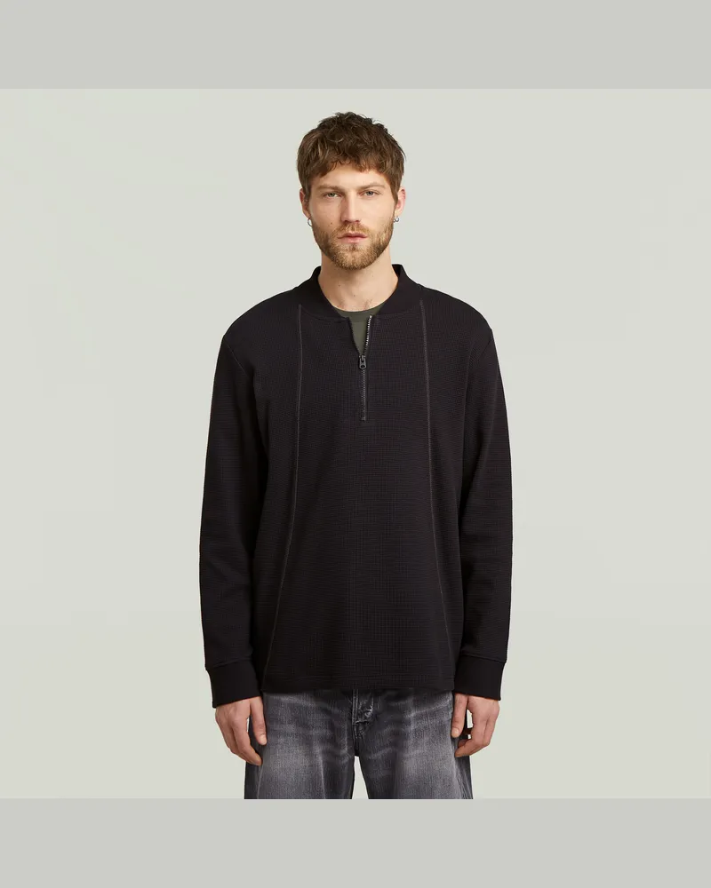 G-STAR RAW Tweeter A-Line Half Zip T-Shirt - Schwarz - Herren Schwarz
