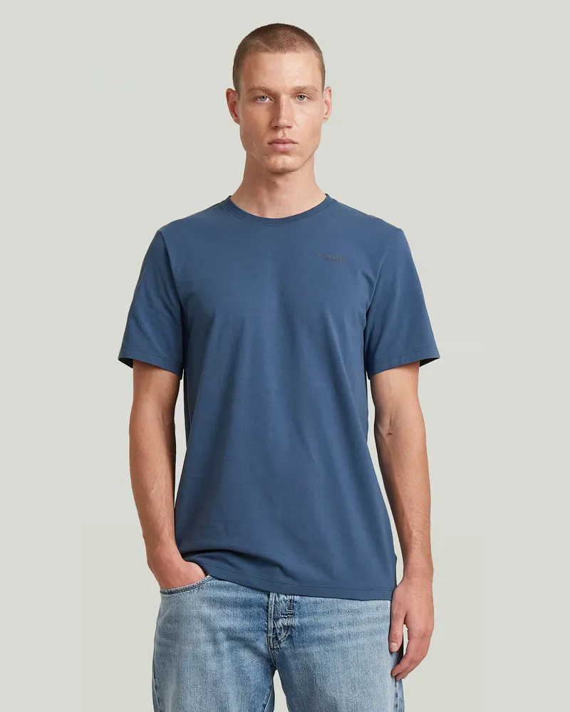 G-STAR RAW Slim Base T-Shirt - Mittelblau - Herren Mittelblau