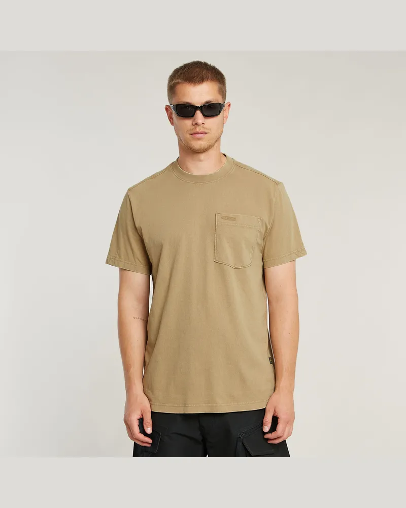 G-STAR RAW Washed Pocket T-Shirt - Beige - Herren Beige