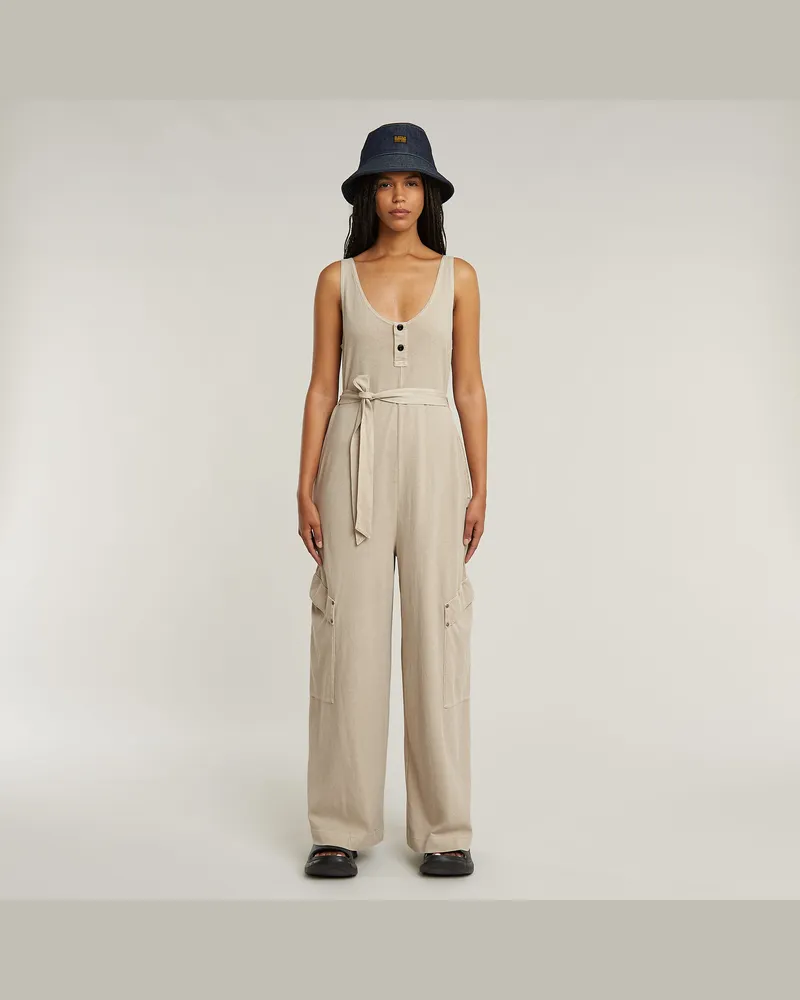 G-STAR RAW Overdyed Utility Loose Jumpsuit - Beige - Damen Beige