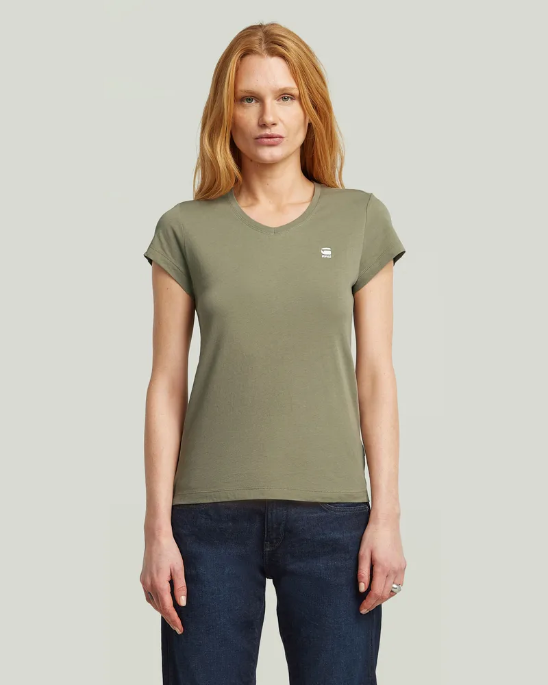 G-STAR RAW Eyben Slim V-Neck Top 2.0 - Grün - Damen Grün