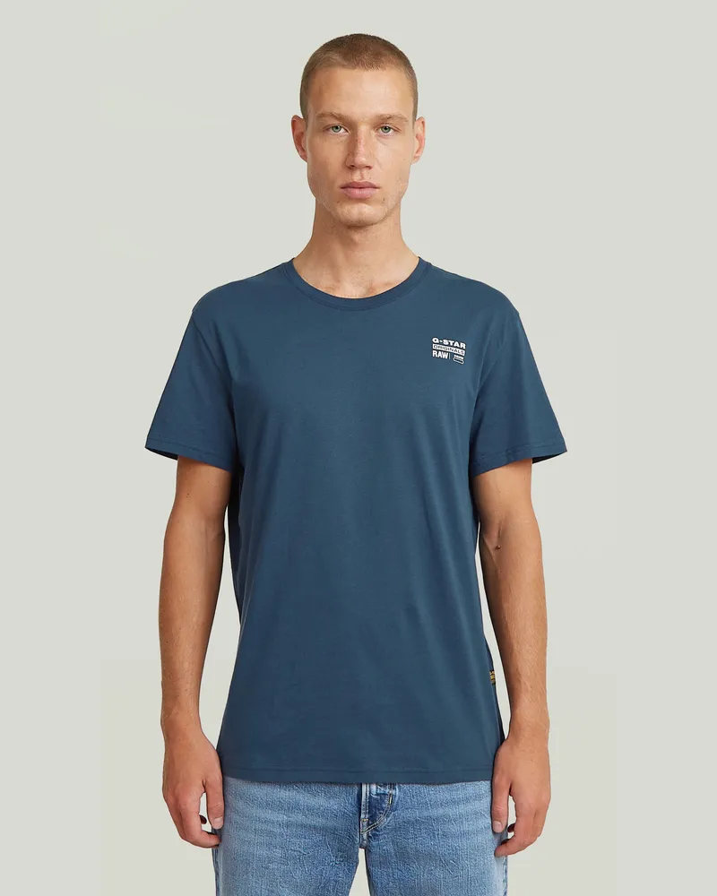 G-STAR RAW Chest Logo T-Shirt - Mittelblau - Herren Mittelblau