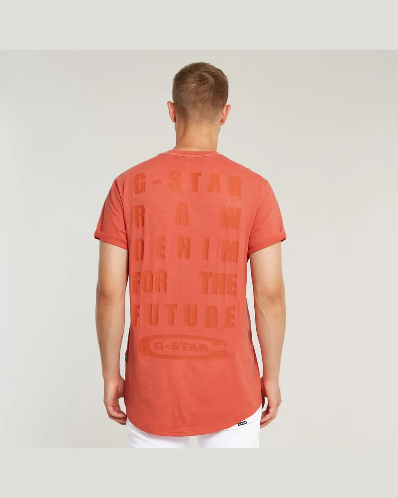 G-STAR RAW Text Back Graphic Overdyed Lash T-Shirt - Rot - Herren Rot