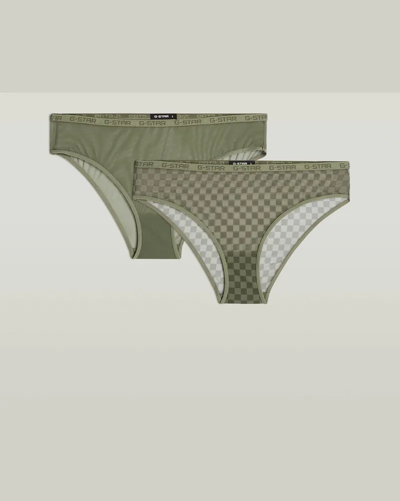 G-STAR RAW Mesh Brazilian Brief 2er-Pack - Grün - Damen Grün