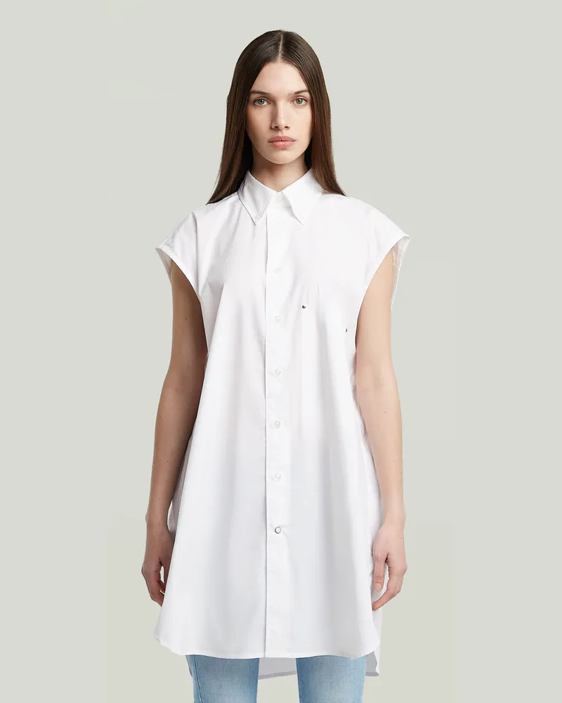 G-STAR RAW Sleeveless Oversized Shirt - Weiß - Damen Weiß