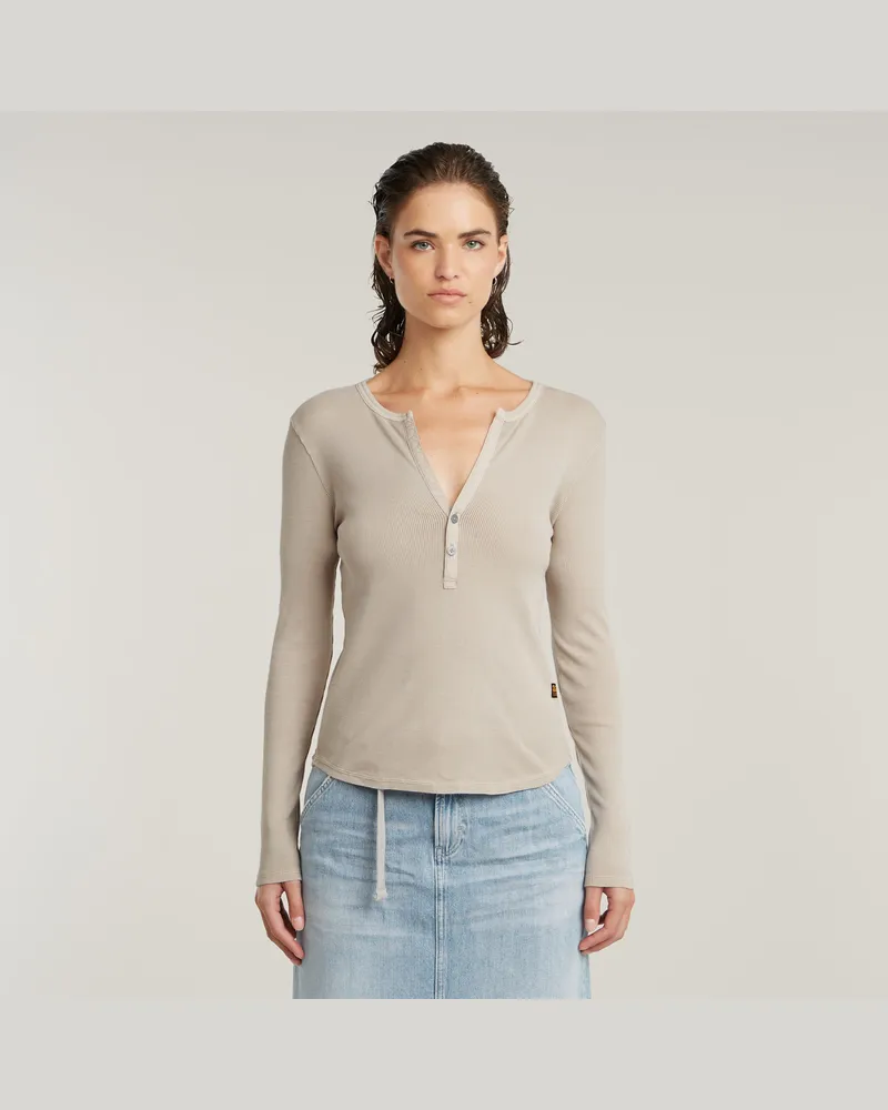 G-STAR RAW Deep V Slim Top - Beige - Damen Beige