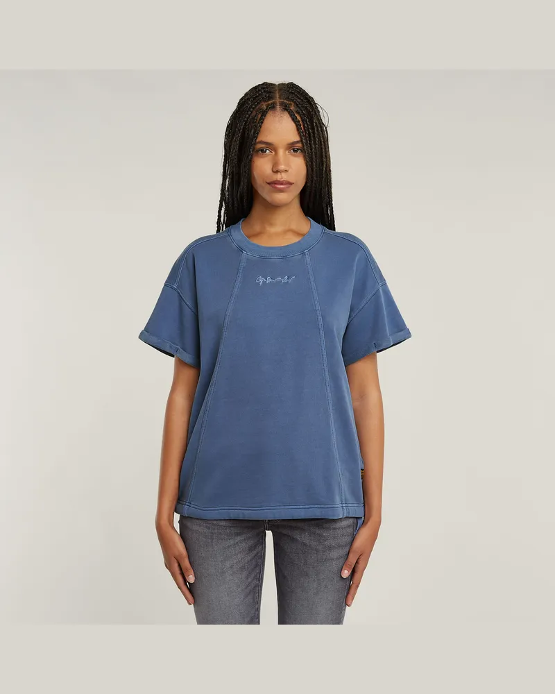 G-STAR RAW Overdyed Seam Details Sweatshirt - Mittelblau - Damen Mittelblau