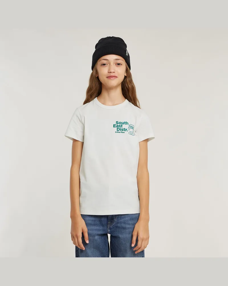 G-STAR RAW Mädchen Top Slim Comic - Weiß - mädchen Weiß