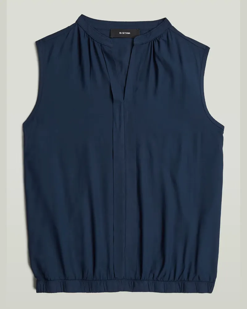 G-STAR RAW Mandarin Collar Sleeveless Top - Dunkelblau - Damen Dunkelblau