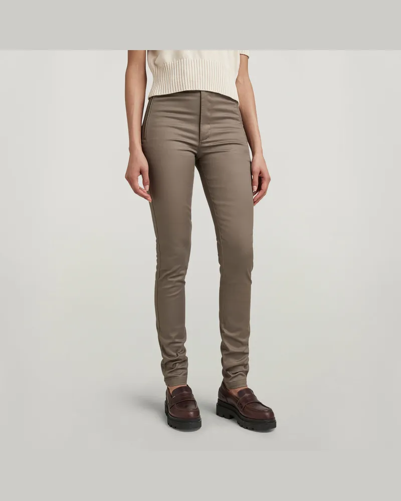 G-STAR RAW Weld High Skinny Chino - Braun - Damen Braun