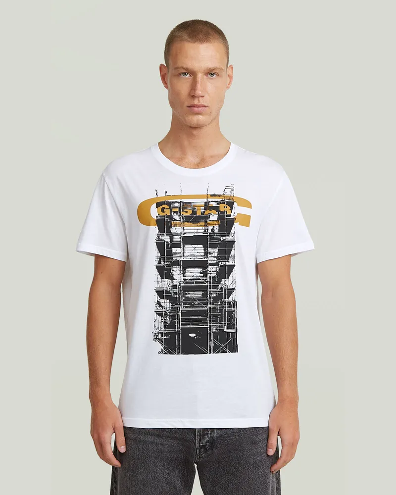 G-STAR RAW Building Graphic T-Shirt - Weiß - Herren Weiß