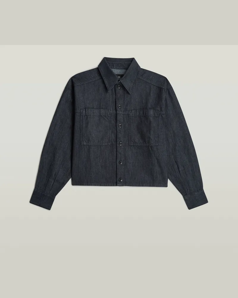 G-STAR RAW Cropped Relaxed Shirt - Dunkelblau - Damen Dunkelblau