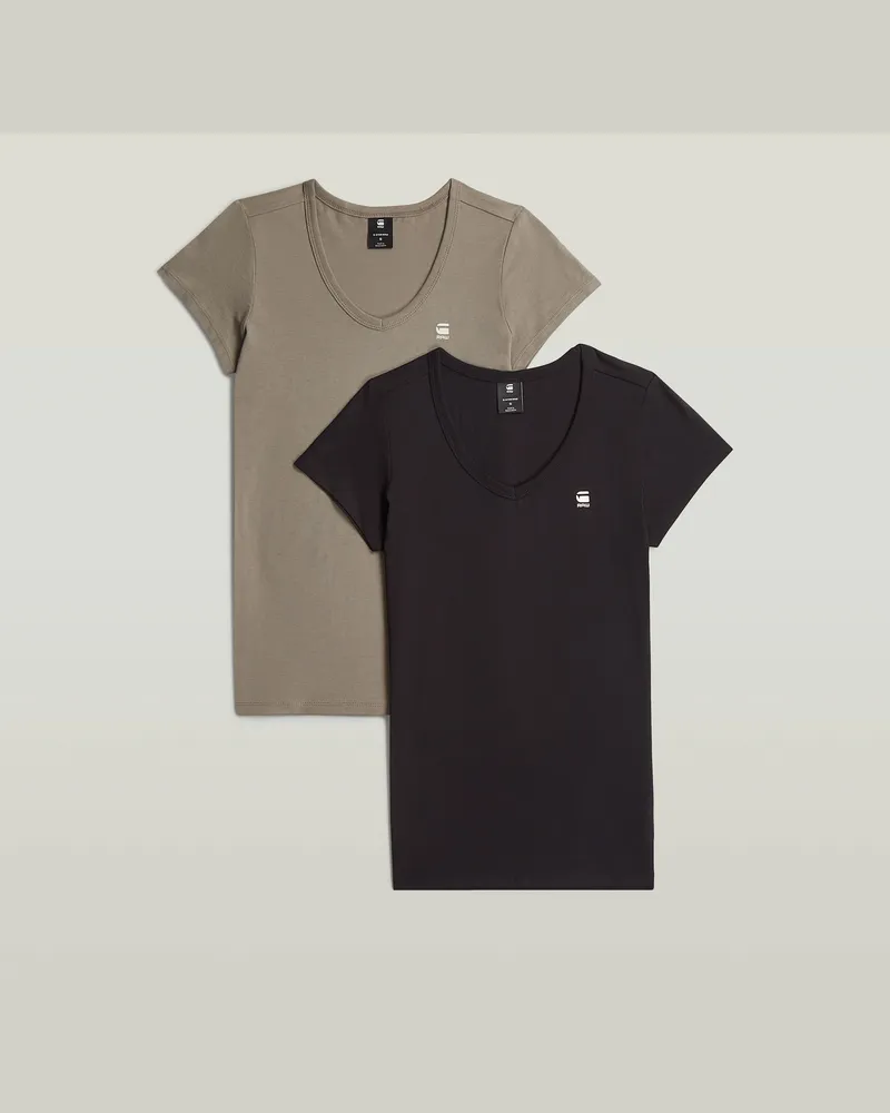 G-STAR RAW Slim V T-Shirt 2-Pack - Mehrfarbig - Damen Mehrfarbig