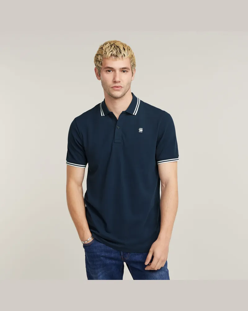 G-STAR RAW Dunda Slim Stripe Poloshirt - Dunkelblau - Herren Dunkelblau