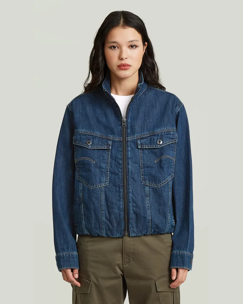 G-STAR RAW Rib Trucker Jacke - Mittelblau - Damen Mittelblau
