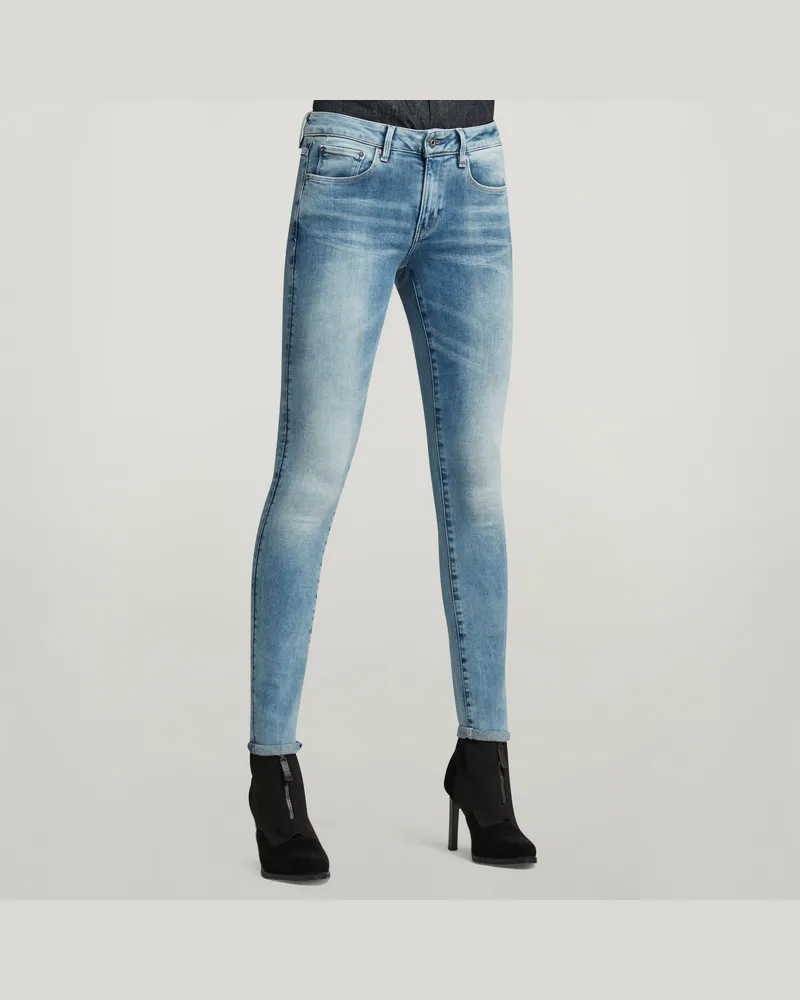 G-STAR RAW 3301 Mid Skinny Jeans - Mittelblau - Damen Mittelblau