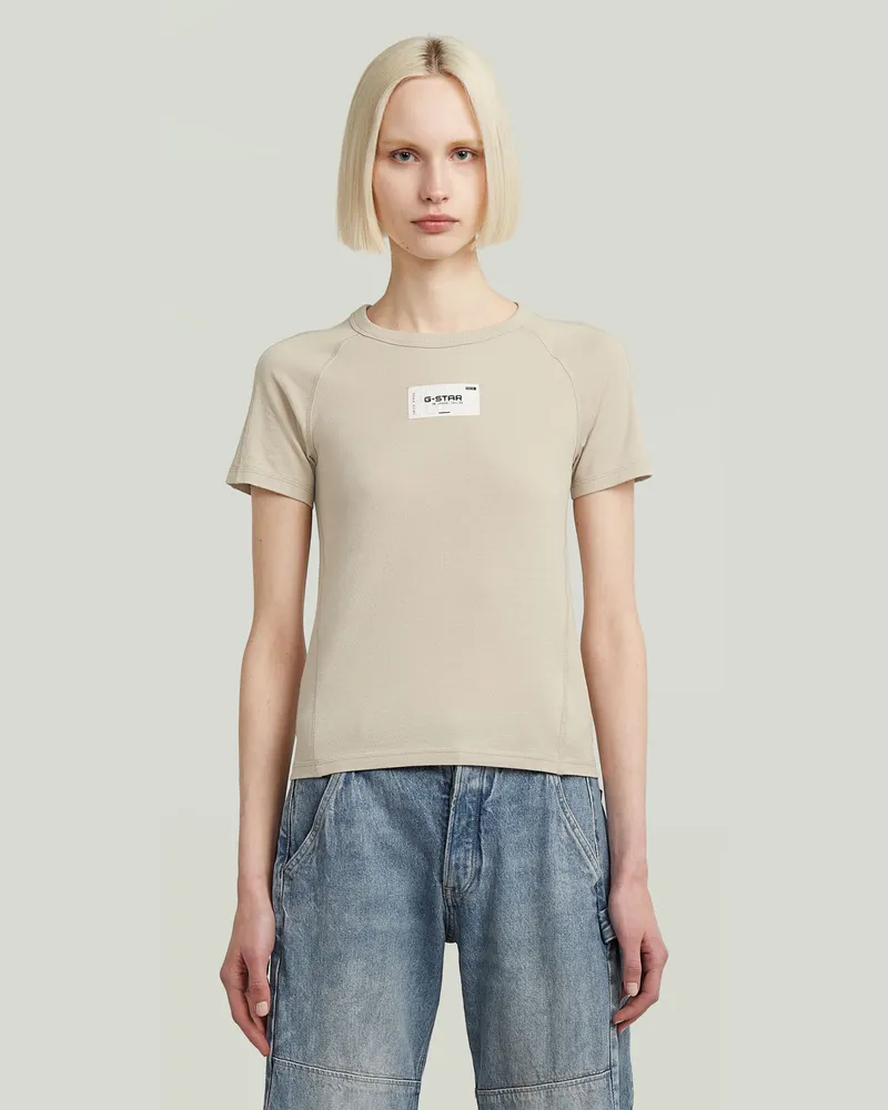 G-STAR RAW Embro Patch Slim T-Shirt - Beige - Damen Beige