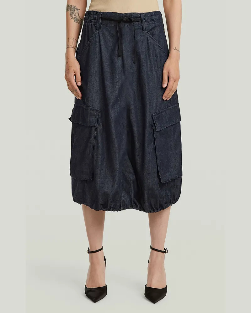 G-STAR RAW Parachute Midi Rock - Dunkelblau - Damen Dunkelblau