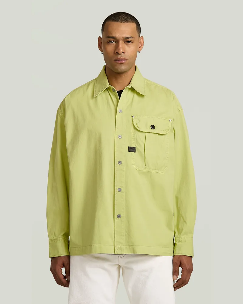 G-STAR RAW Pleated Boxy Shirt Long Sleeve - Grün - Herren Grün
