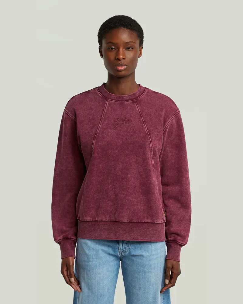 G-STAR RAW Washed A-Line Script Sweater - Rot - Damen Rot