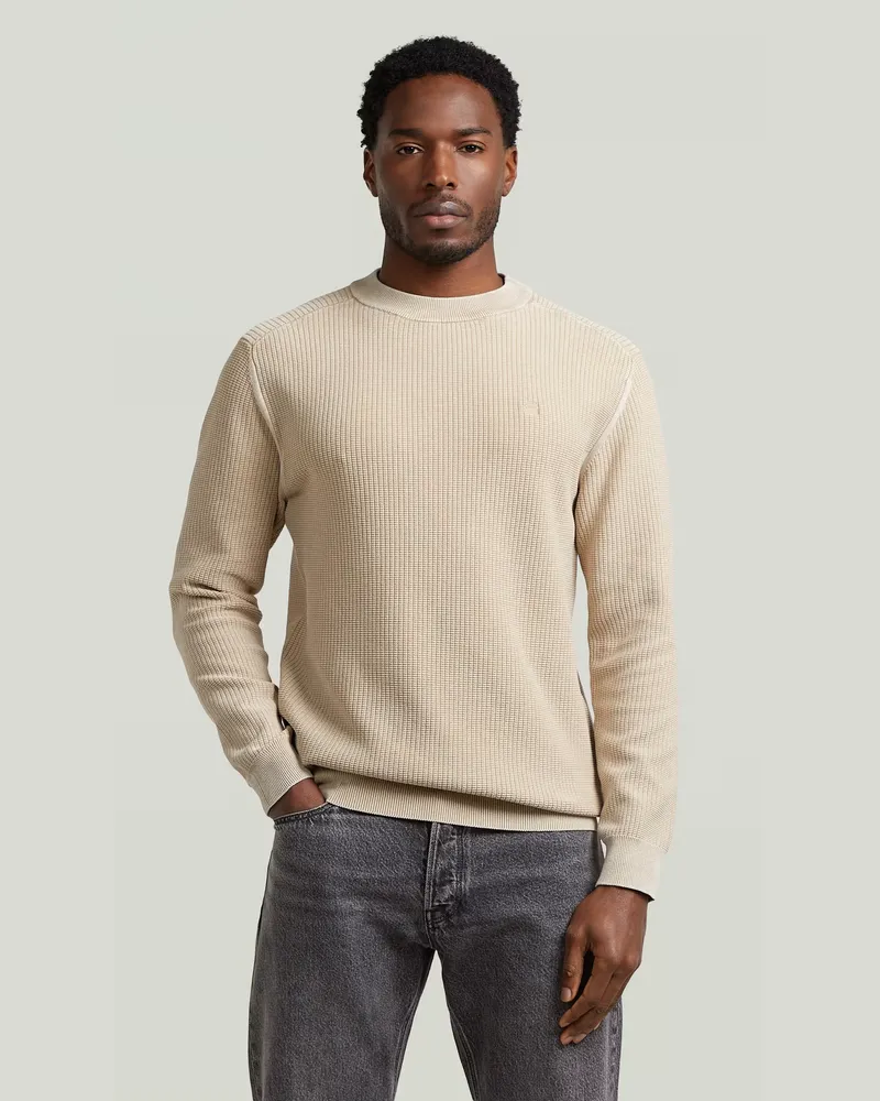 G-STAR RAW Washed Knit Pullover - Beige - Herren Beige