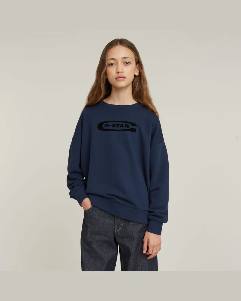G-STAR RAW Mädchen Sweatshirt Unbrushed - Dunkelblau - mädchen Dunkelblau