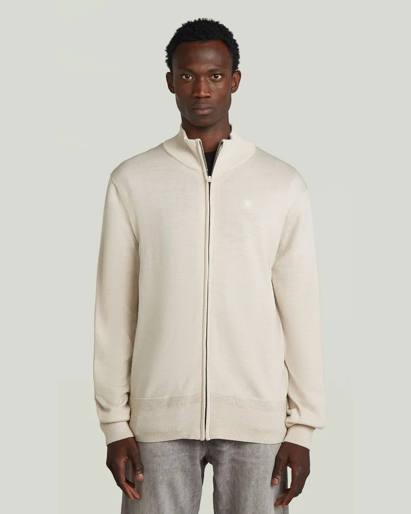 G-STAR RAW Premium Core Full Zip Knit - Weiß - Herren Weiß