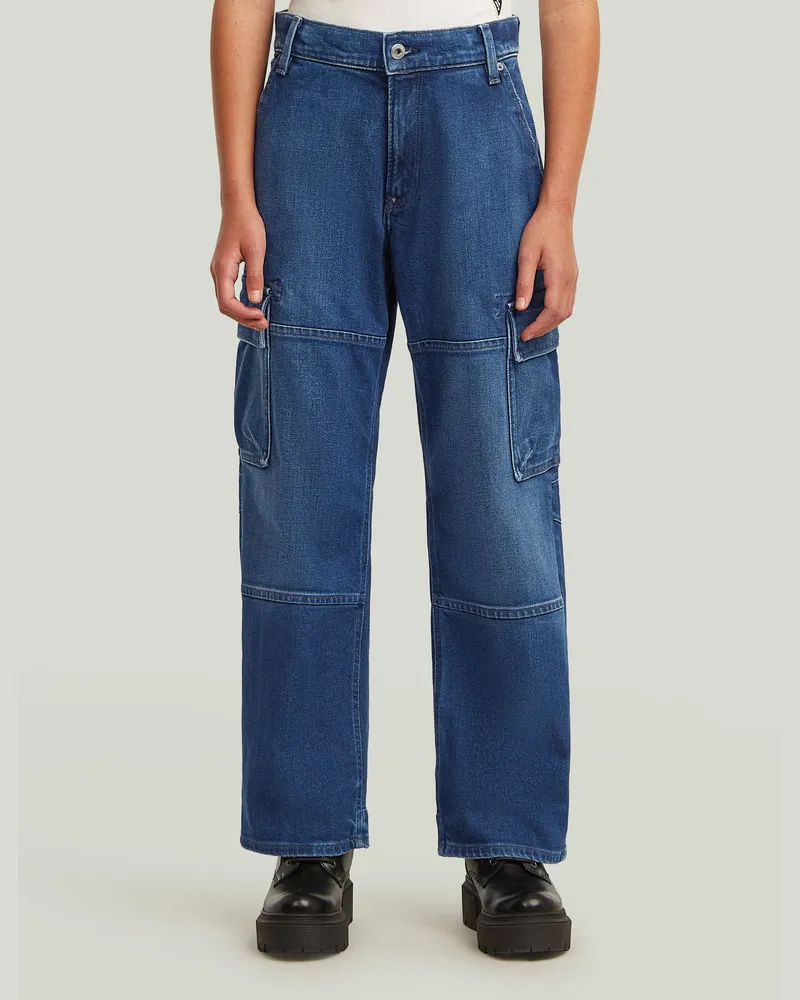 G-STAR RAW Girls Bowey Extreme Cargo Loose Jeans - Mittelblau - mädchen Mittelblau