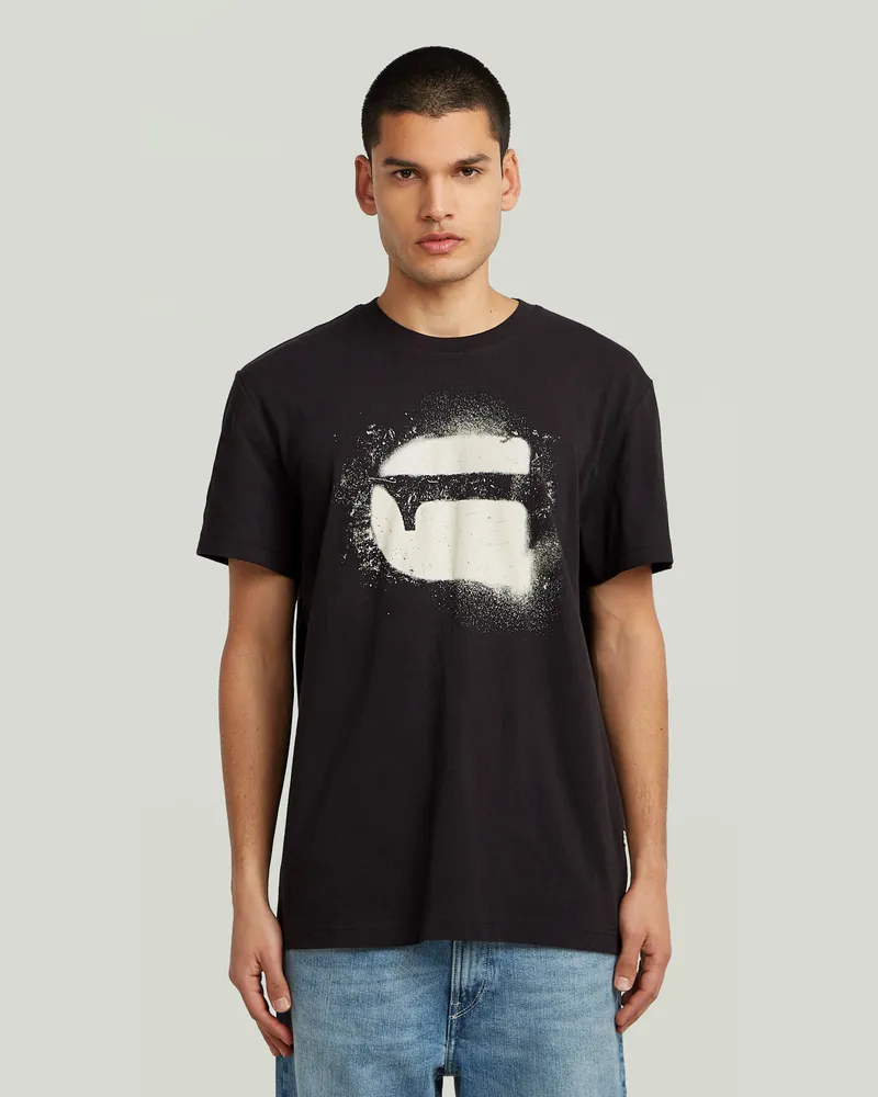 G-STAR RAW Spray G Logo T-Shirt - Schwarz - Herren Schwarz