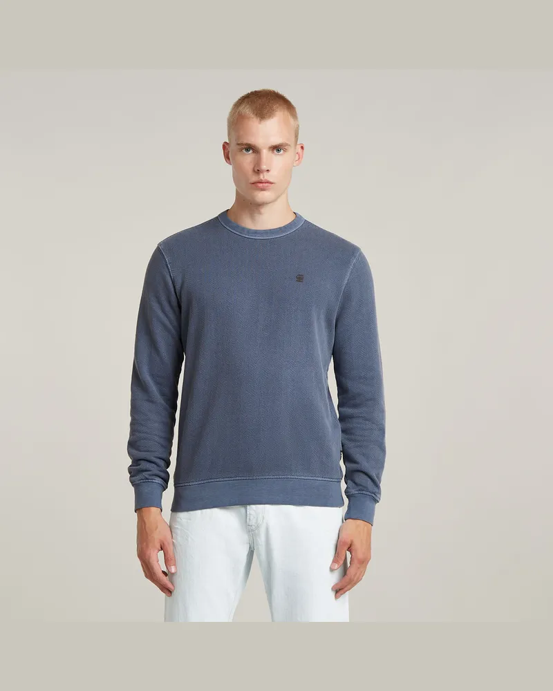 G-STAR RAW Overdyed Sweatshirt - Mittelblau - Herren Mittelblau