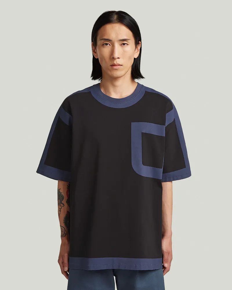 G-STAR RAW MN New Icon Oversized T-Shirt - Schwarz - Herren Schwarz
