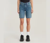 Viktoria Bermuda High Waist Shorts - Mittelblau - Damen