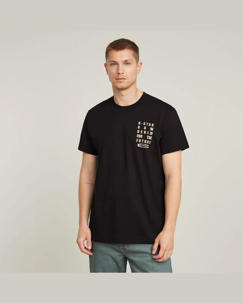 G-STAR RAW Text Chest T-Shirt - Schwarz - Herren Schwarz