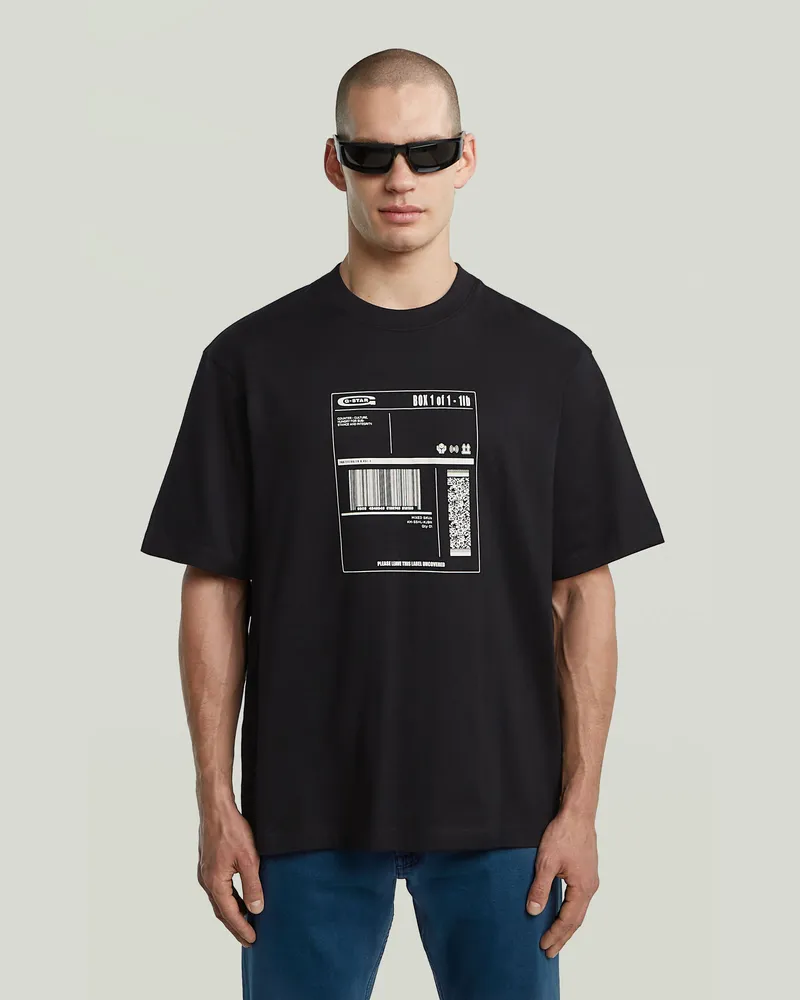 G-STAR RAW Shipping Graphic Boxy T-Shirt - Schwarz - Herren Schwarz