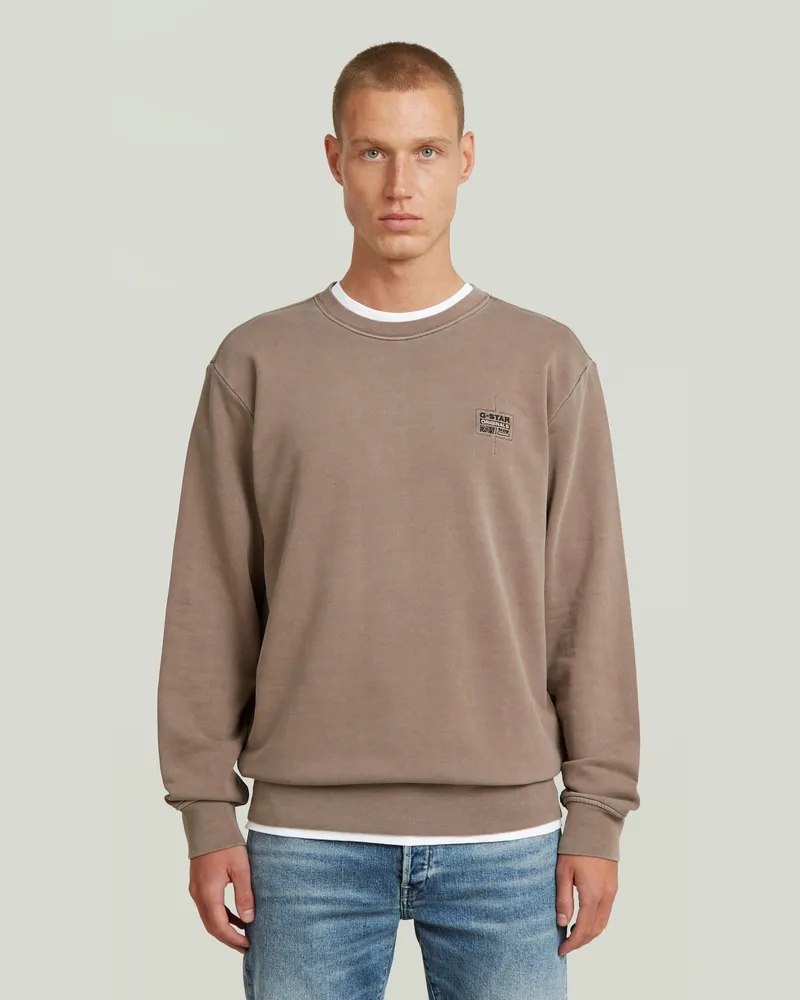 G-STAR RAW Logo Overdyed Sweater - Braun - Herren Braun