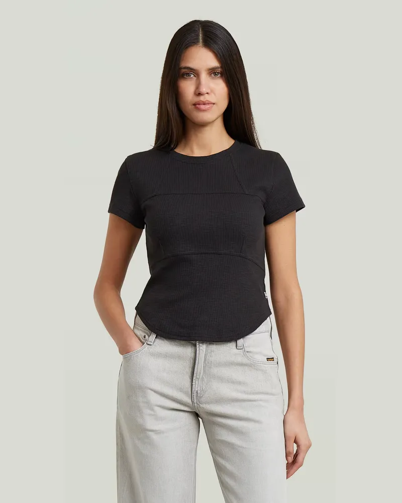 G-STAR RAW Corset Slim T-Shirt - Schwarz - Damen Schwarz