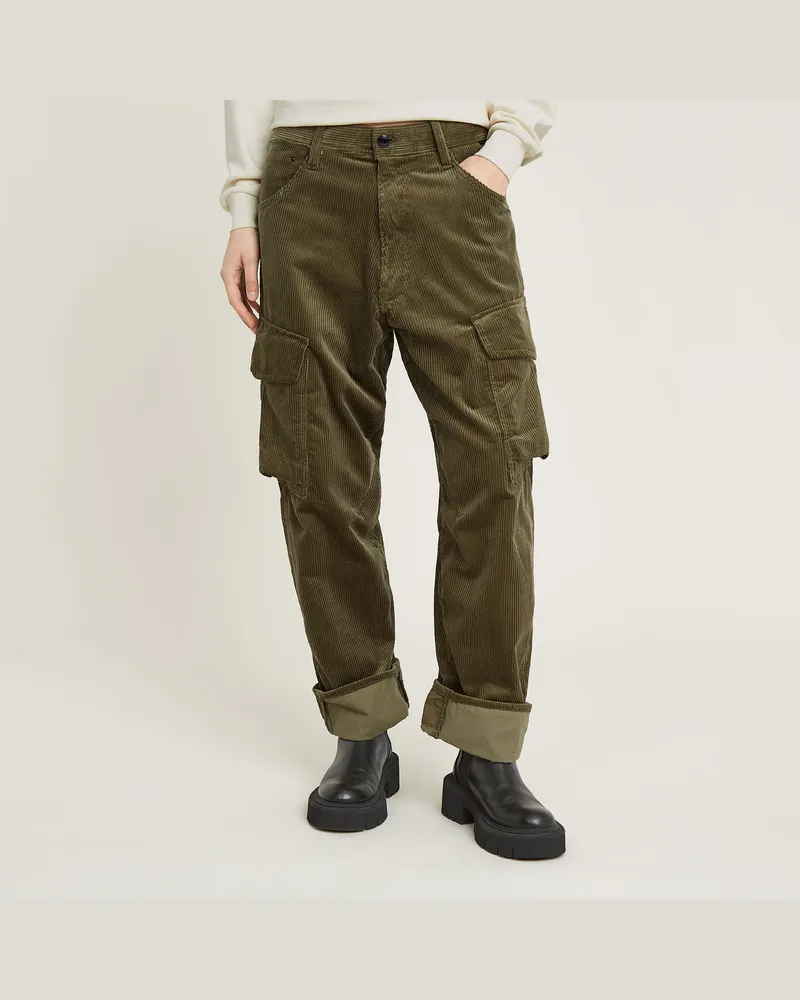 G-STAR RAW Cargo Cord 3D Boyfriend Hose - Grün - Damen Grün