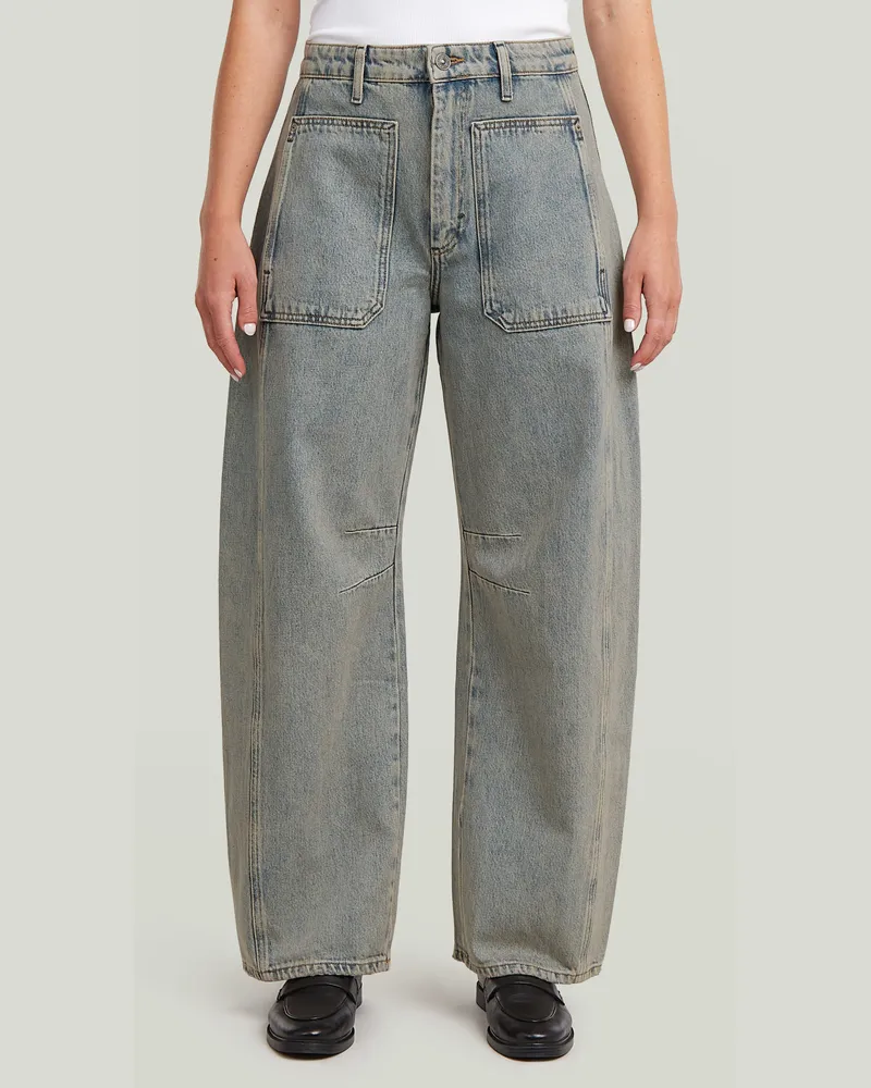 G-STAR RAW Carter Barrel Long Pocket Jeans - Mittelblau - Damen Mittelblau