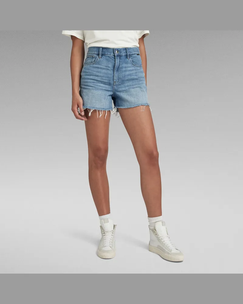 G-STAR RAW 3301 Ripped Shorts - Mittelblau - Damen Mittelblau