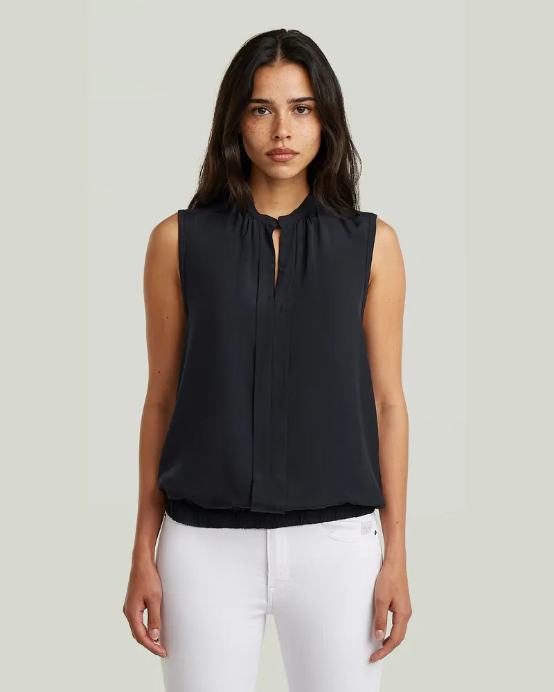 G-STAR RAW Stand-Up Collar Sleeveless Top - Schwarz - Damen Schwarz