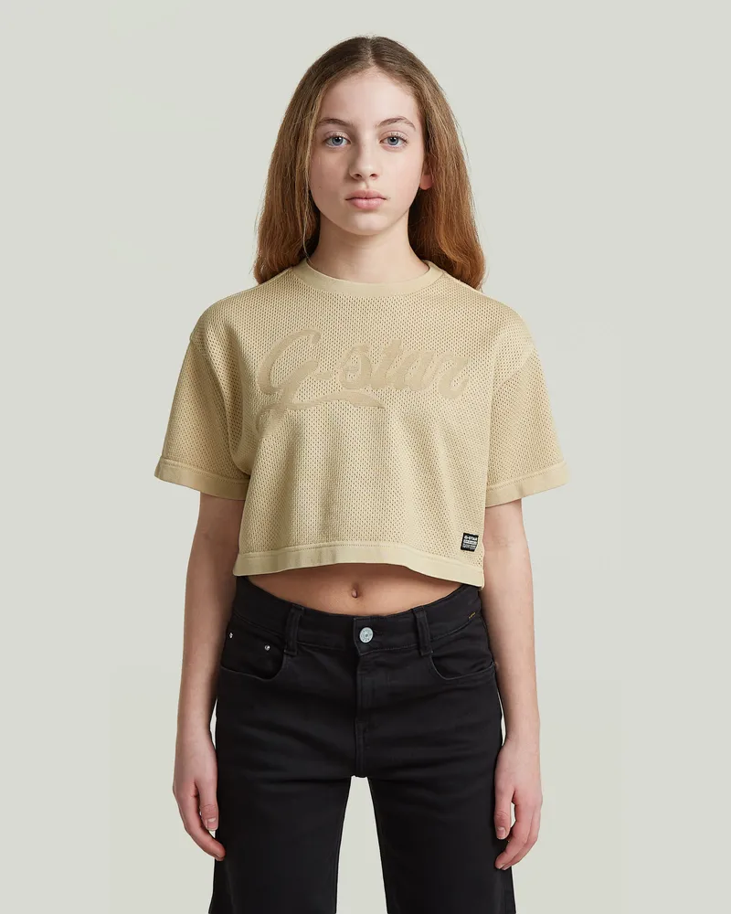 G-STAR RAW Girls Boxy Cropped T-Shirt - Beige - mädchen Beige
