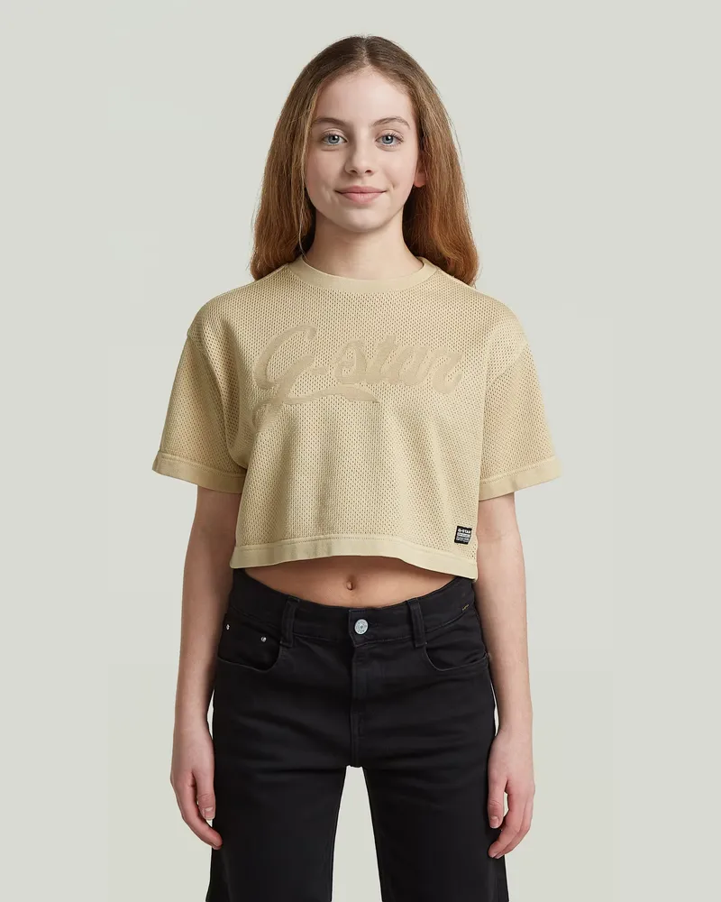 G-STAR RAW Girls Boxy Cropped T-Shirt - Beige - mädchen Beige