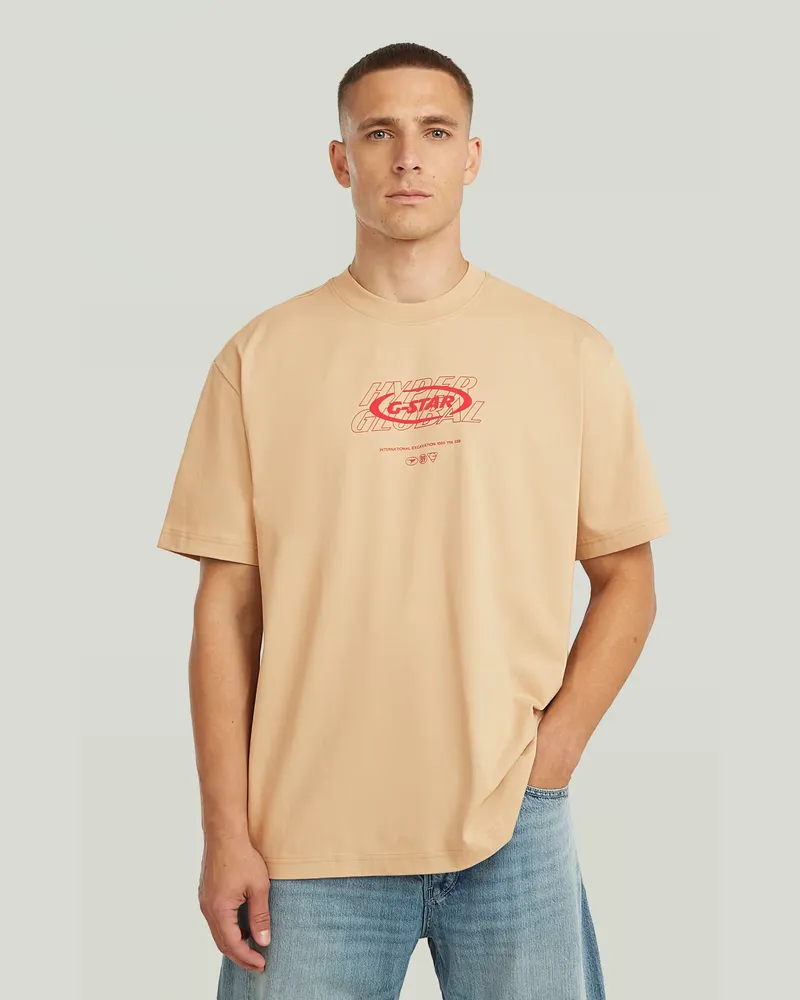 G-STAR RAW Hyper Graphic Relaxed T-Shirt - Beige - Herren Beige