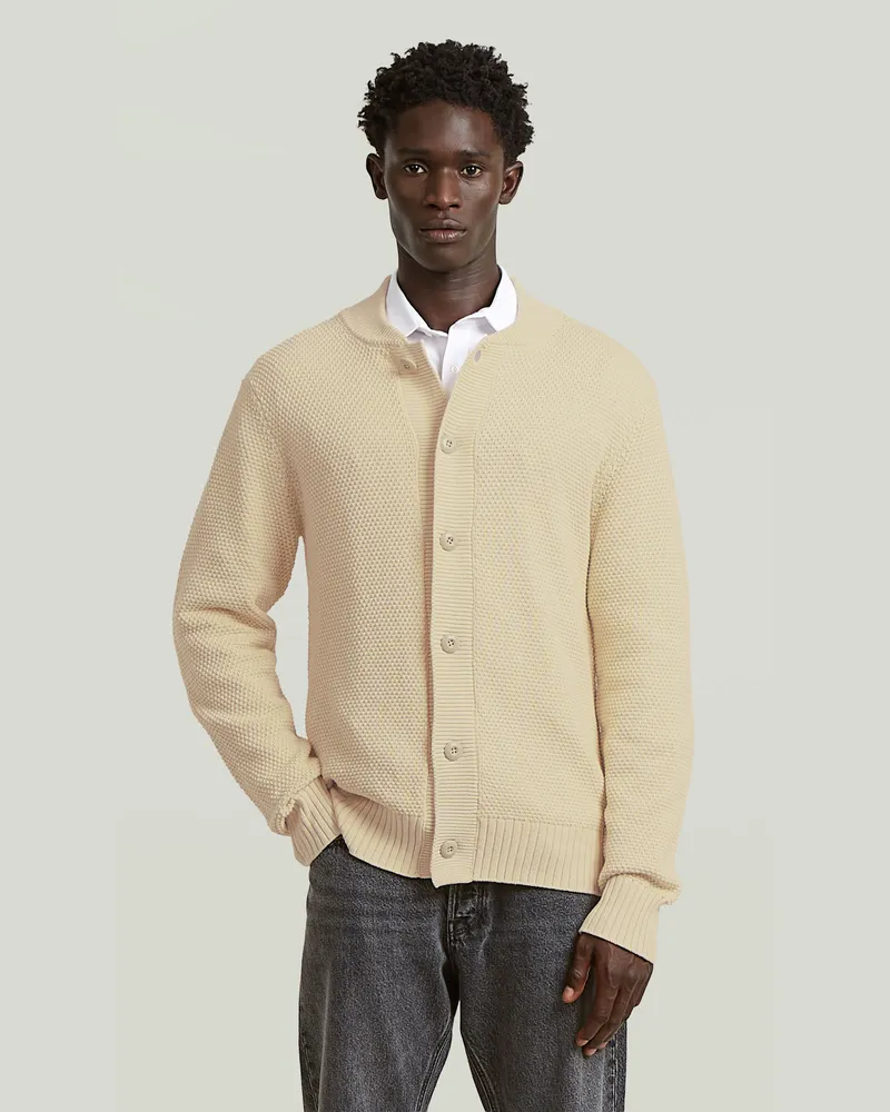 G-STAR RAW Honey Comb Structure Cardigan Knit - Weiß - Herren Weiß