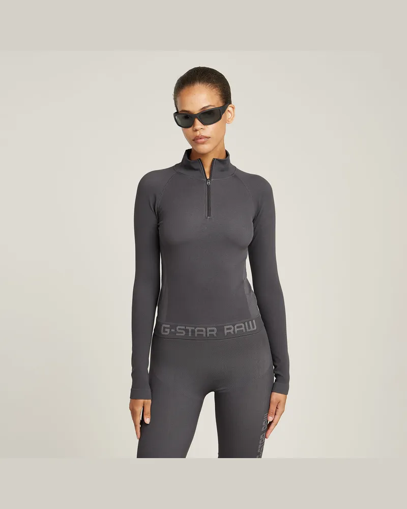 G-STAR RAW Seamless Zip Top - Grau - Damen Grau