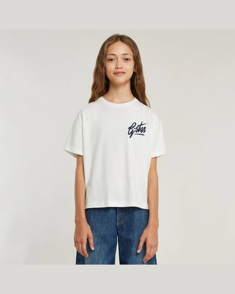 G-STAR RAW Mädchen Top Loose Short - Weiß - mädchen Weiß