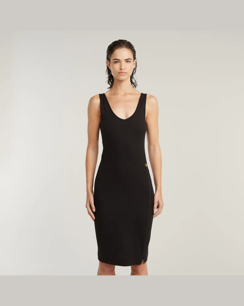 G-STAR RAW Asymmetric Zip Kleid - Schwarz - Damen Schwarz