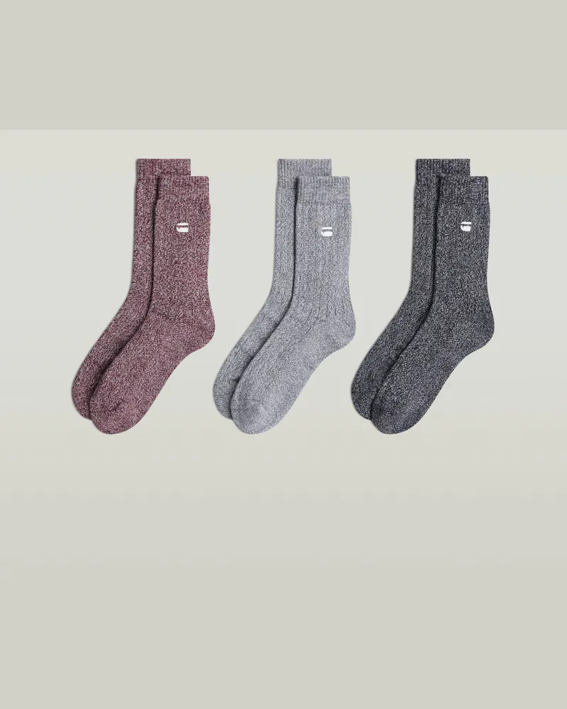 G-STAR RAW Sock Rib 3er-Pack - Mehrfarbig - Herren Mehrfarbig