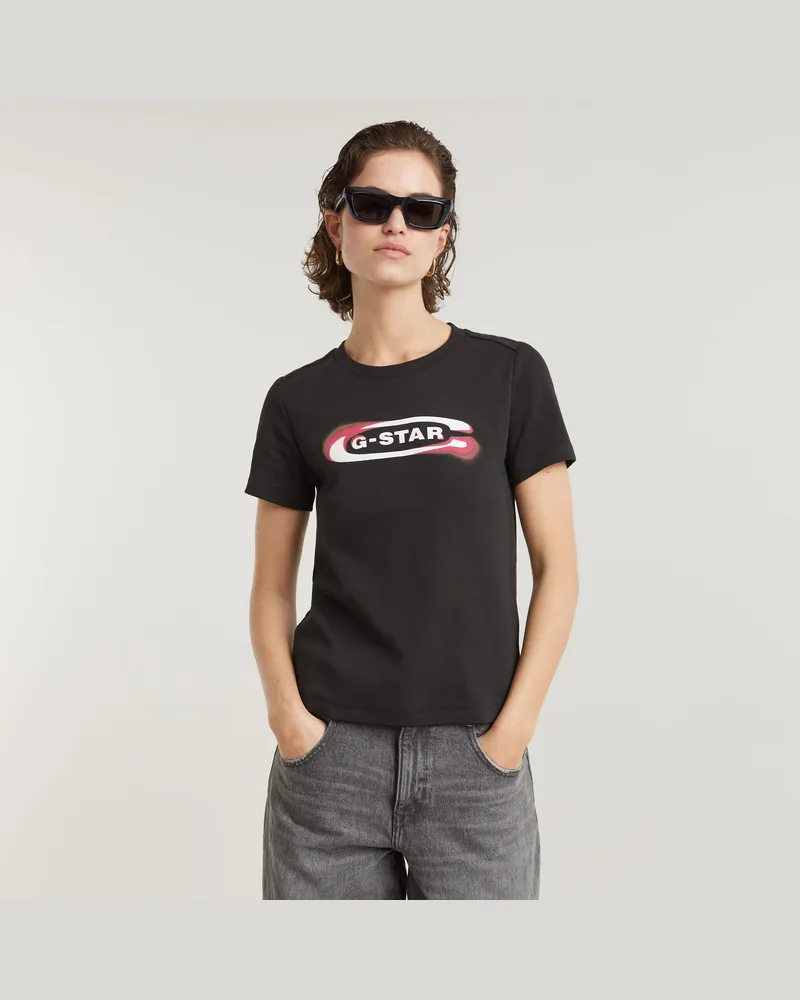 G-STAR RAW Old Skool Logo Top - Schwarz - Damen Schwarz